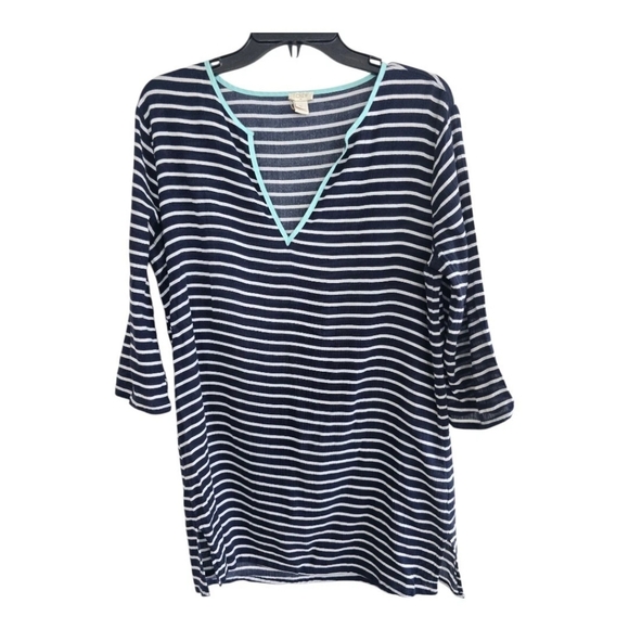 J. Crew Tops - J.CREW Tunic Top Sz M Women  Striped  Long Sleeve Cotton Lightweight